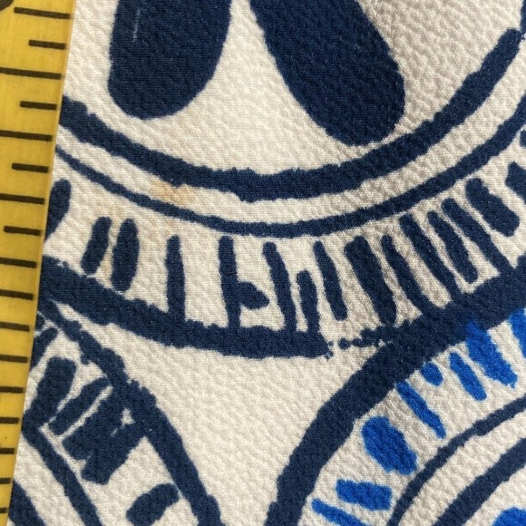 Mudpie Dress Womens Size Medium Blue White Mosaic Print Sleeveless Mini - Picture 5 of 13